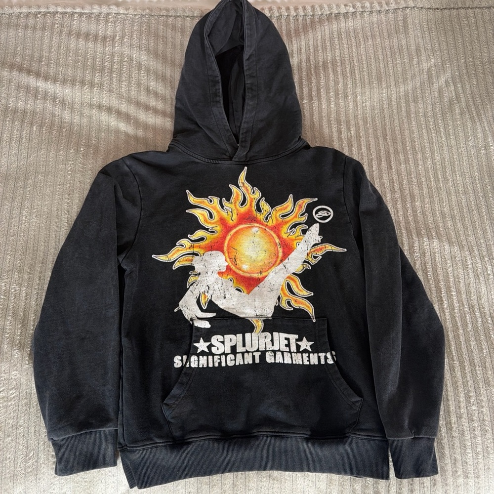 Black Hoodie with Sun Graphic
